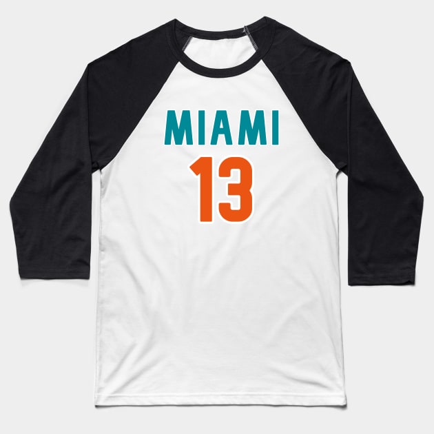 Miami Dolphins - Dan Marino 13 Baseball T-Shirt by Pretty Good Shirts